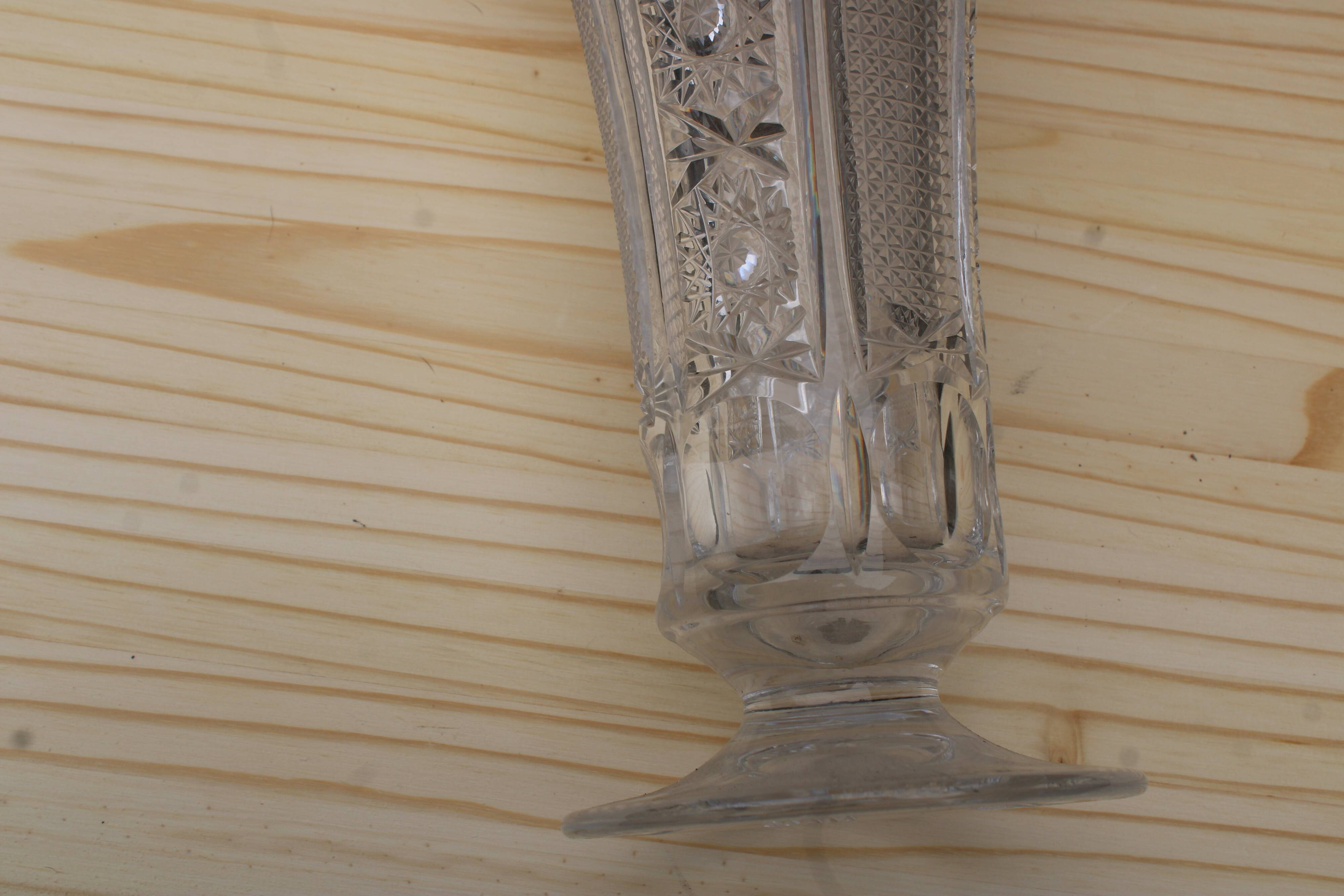 Chiseled crystal vase