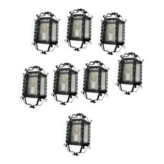 Vintage Wrought Iron Sconces 1960’s Set of 8 
