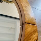 Vintage pine mirror by Glasmäster Markaryd Sweden 1970s