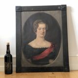 19th Century  Antique Vintage Large Original Portrait Painting of a German