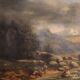 Peinture italienne, paysage signé et daté de 1846.