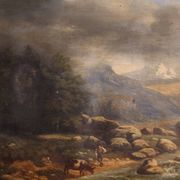 Italian painting, landscape signed and dated 1846