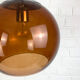 Pendant lamp ball Space Age amber glass chrome 1970s