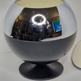Coldy Lux ice bucket, spherical design in chrome and black metal, years.