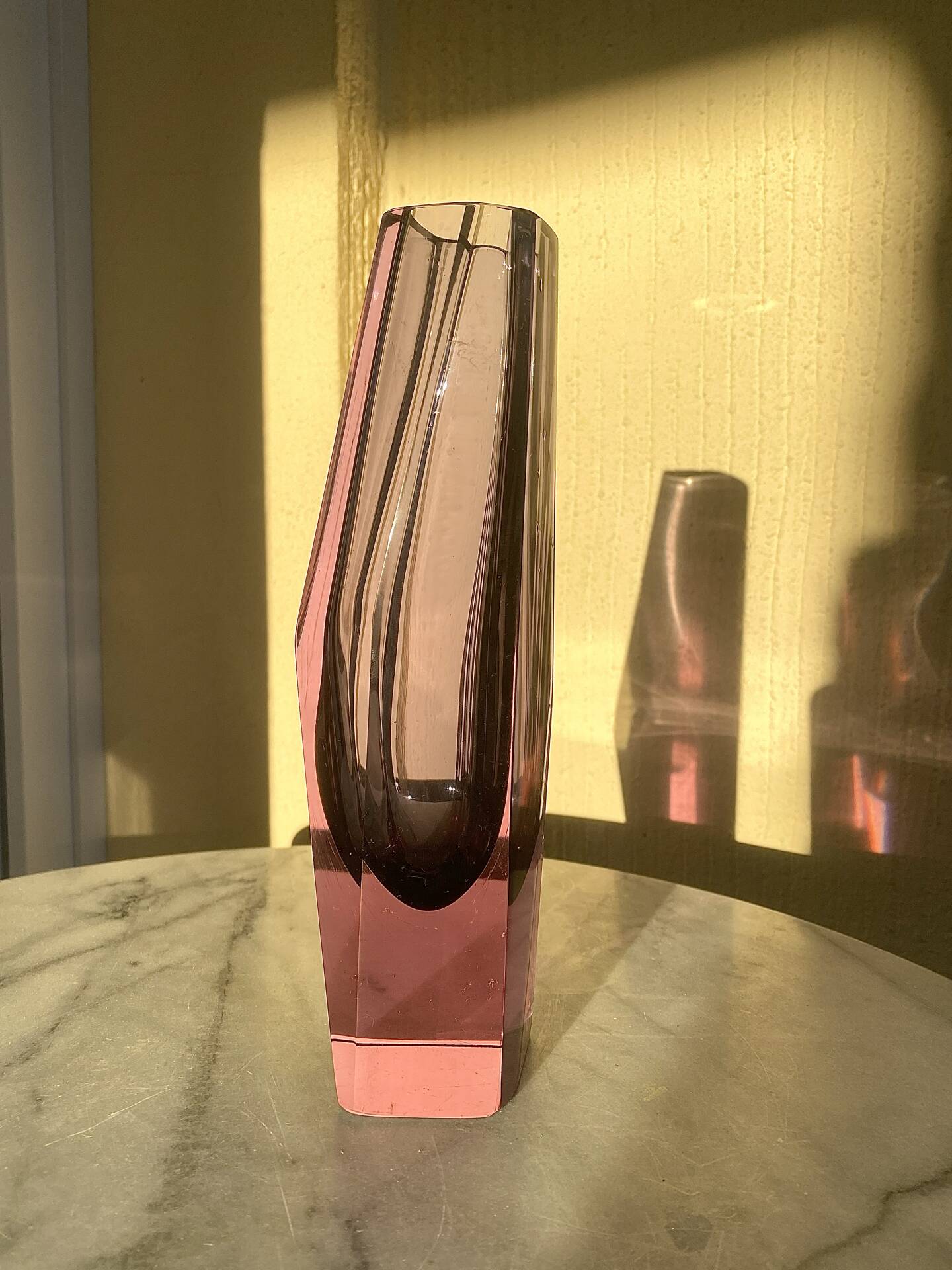 Grand vase murano sommerso 60s verre violine