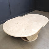 Vintage two tier travertine coffee table, 1970s