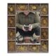 Vintage hand-painted wooden mirror