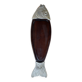 Large Vintage Chic Fish Platter – Wood & Metal