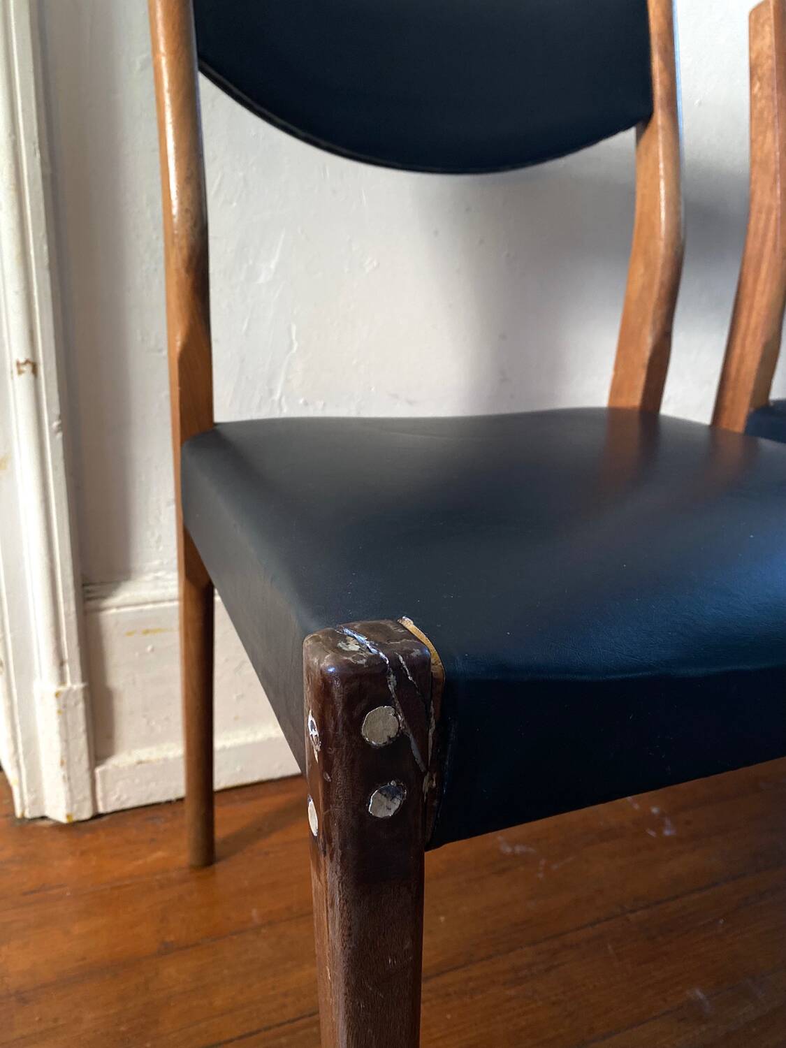 Set of six Scandinavian chairs in vintage teak 1960