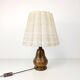 Lampe de chevet Mid Century Pied en bois massif Veinure Abat-jour courbe rose blanc brun foncé Struc