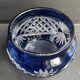 Cobalt blue overlay cut crystal vase