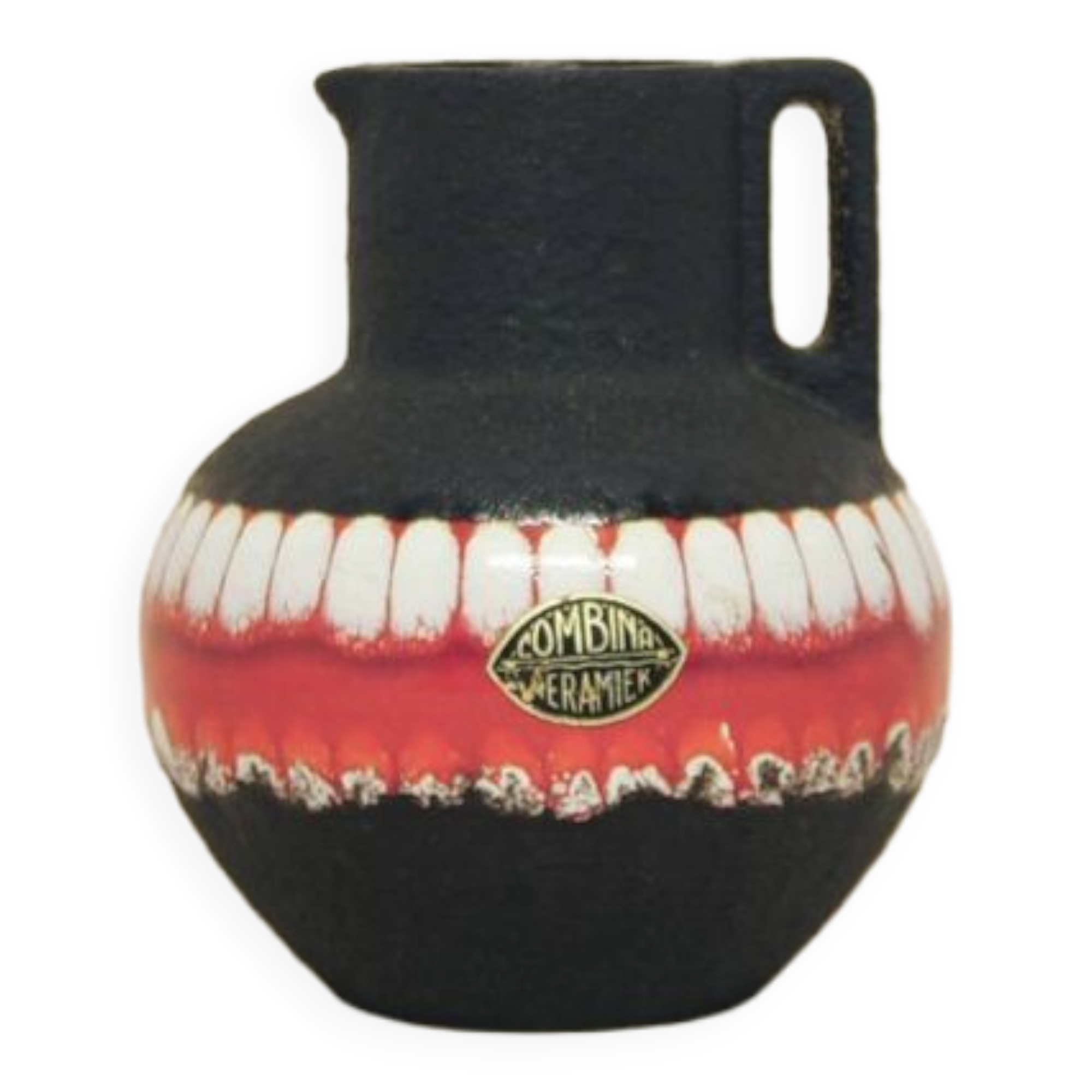 vintage red & black West Germany vase Combina Ceramic