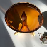 Empty vintage amber glass pocket