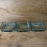 3 Coupelles en verre vert bleu pour IHQ Dansk Designs Danemark 60's