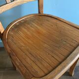 Vintage bistro chairs in natural wood marked luterma