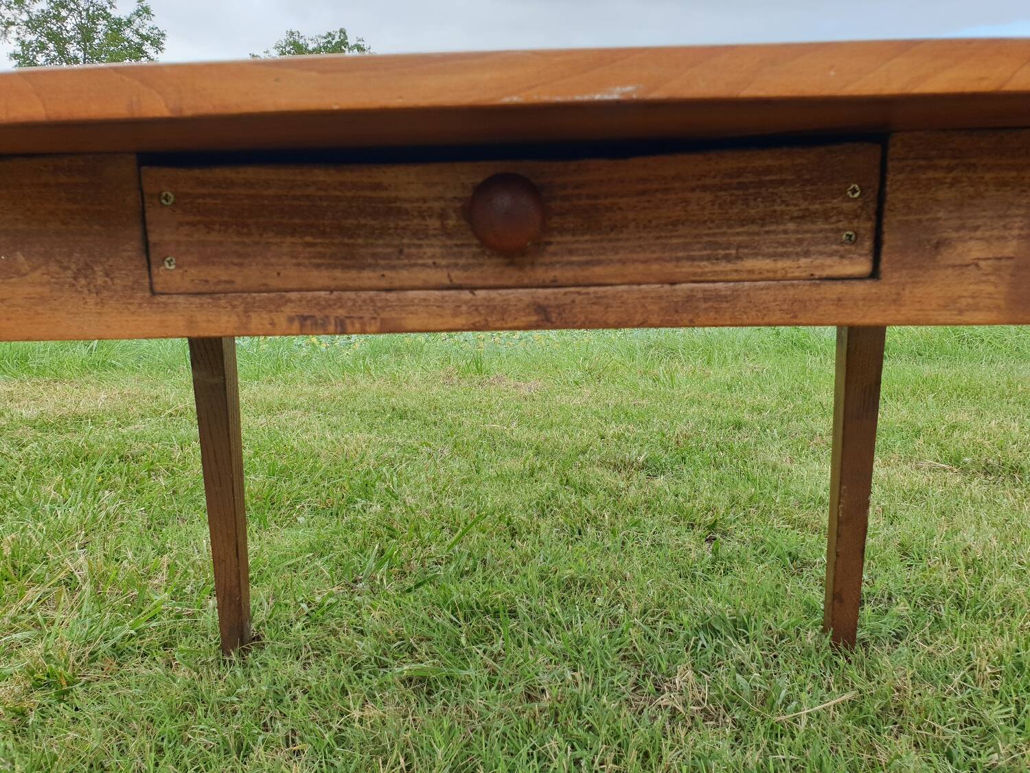 Oval cherry farmhouse table