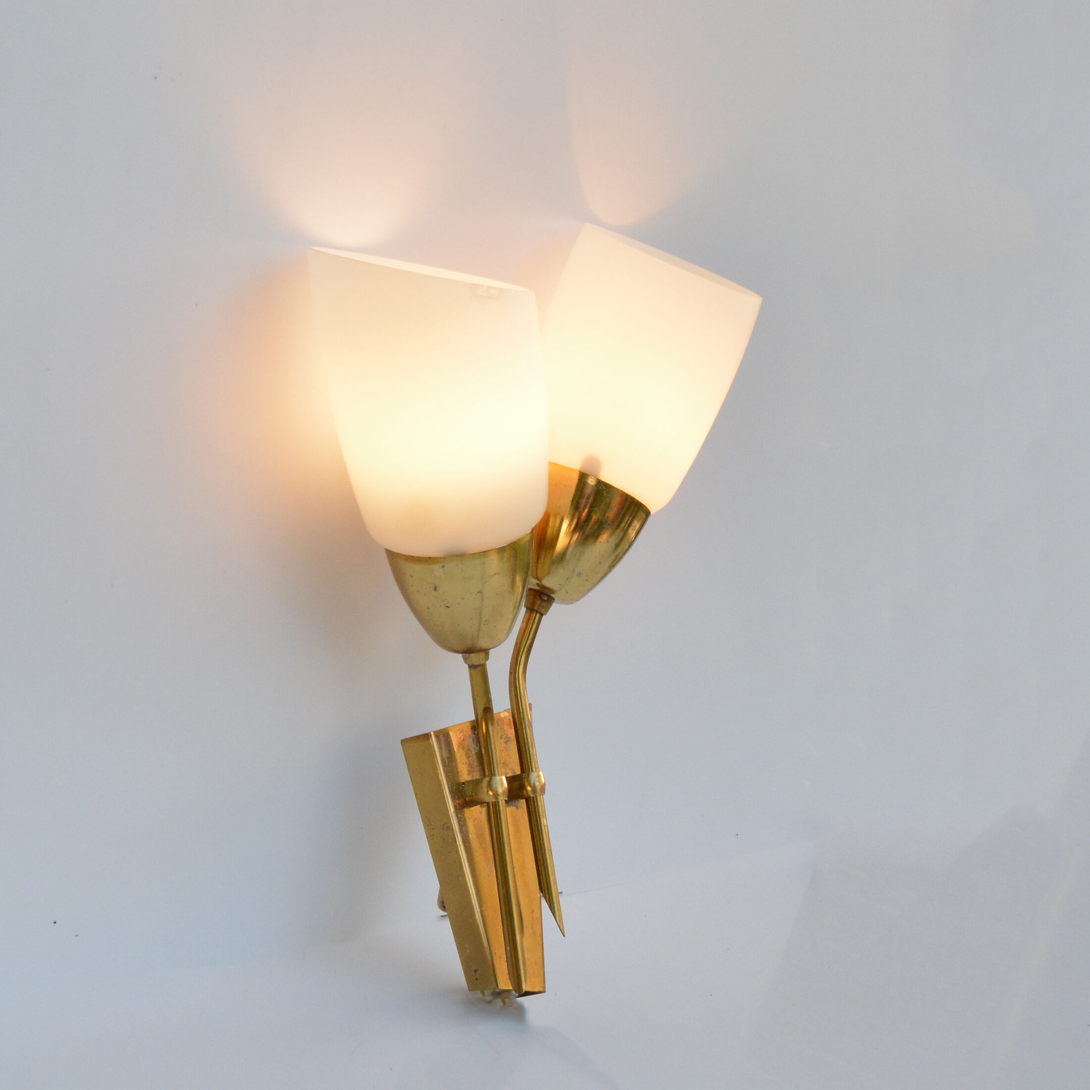 hollywood regency double wall lamp Kamenicky Senov, Czechoslovakia, 1970s