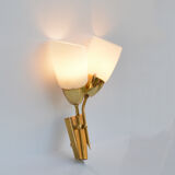 hollywood regency double wall lamp Kamenicky Senov, Czechoslovakia, 1970s