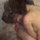Nude signed Fougerat, oil on panel, 20th century