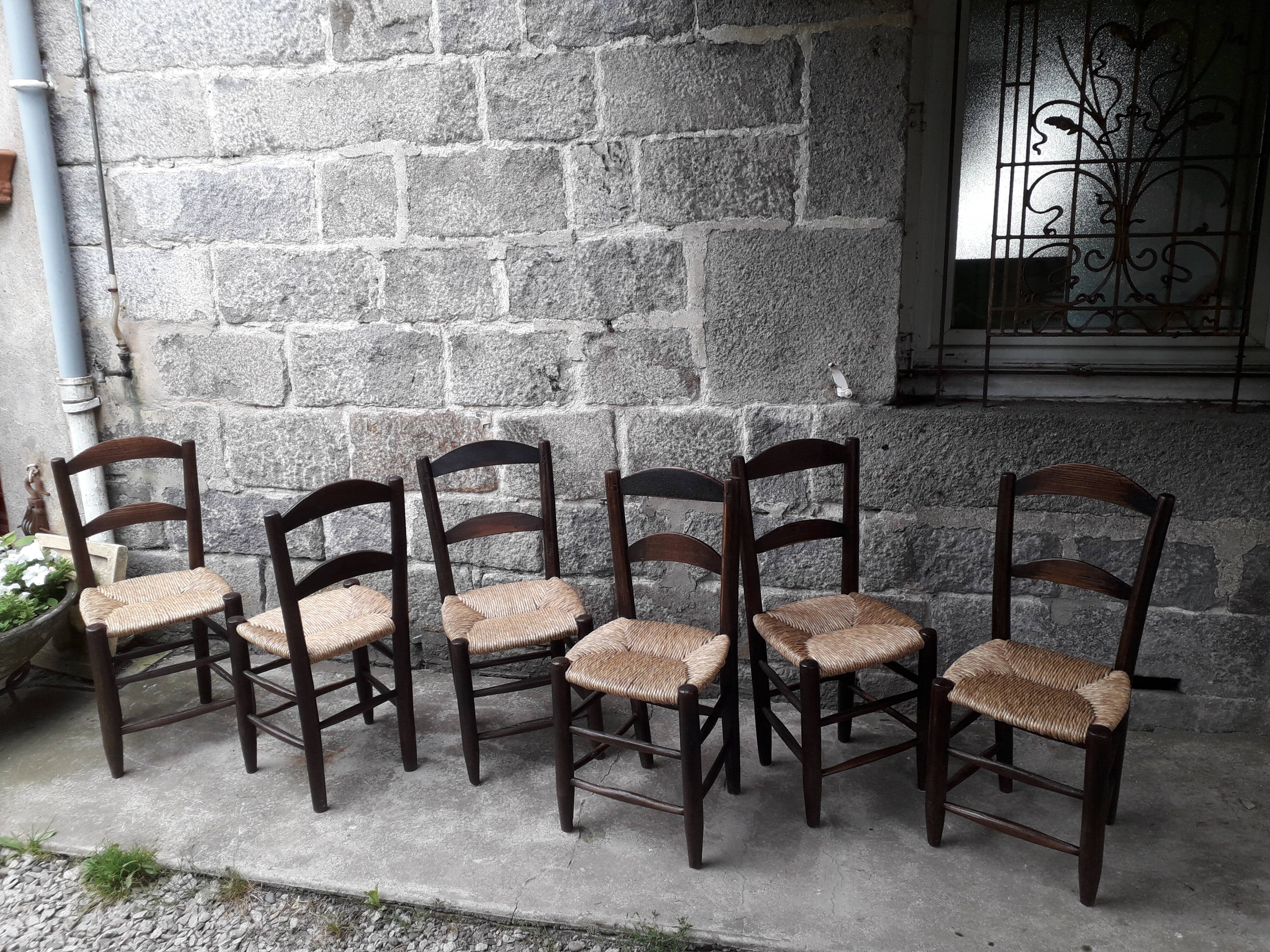 Mulched brutalist chairs, set of 6