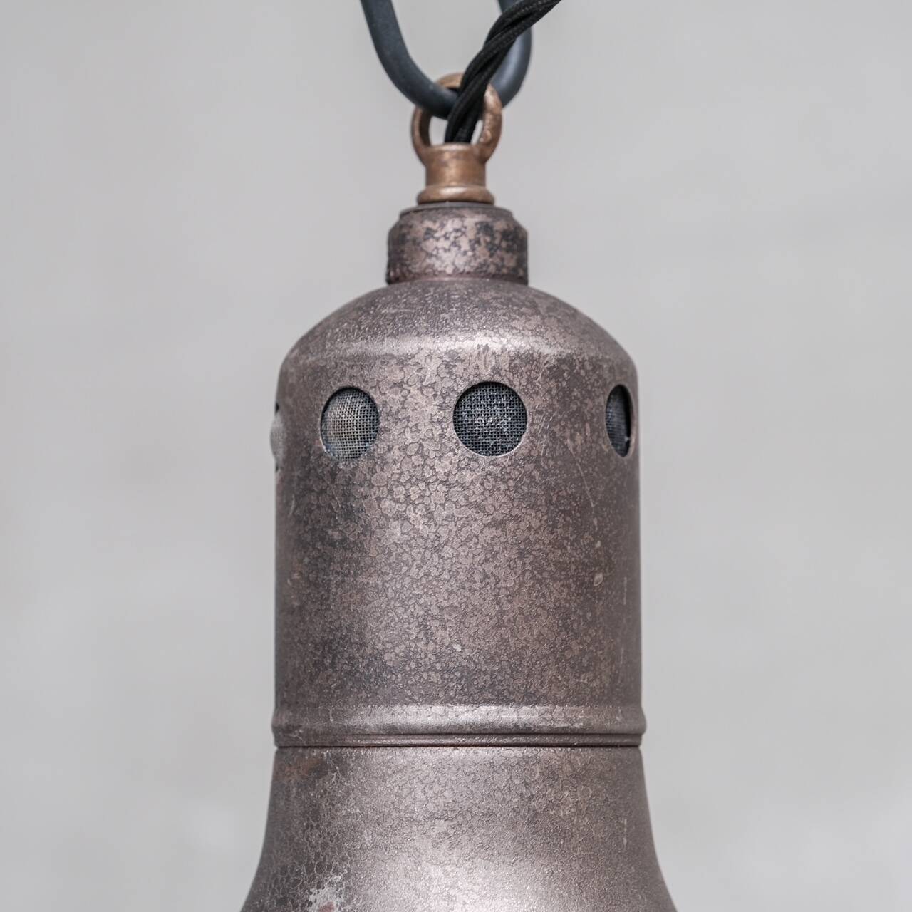 Set of Three Etched Glass Antique Pendant Lights