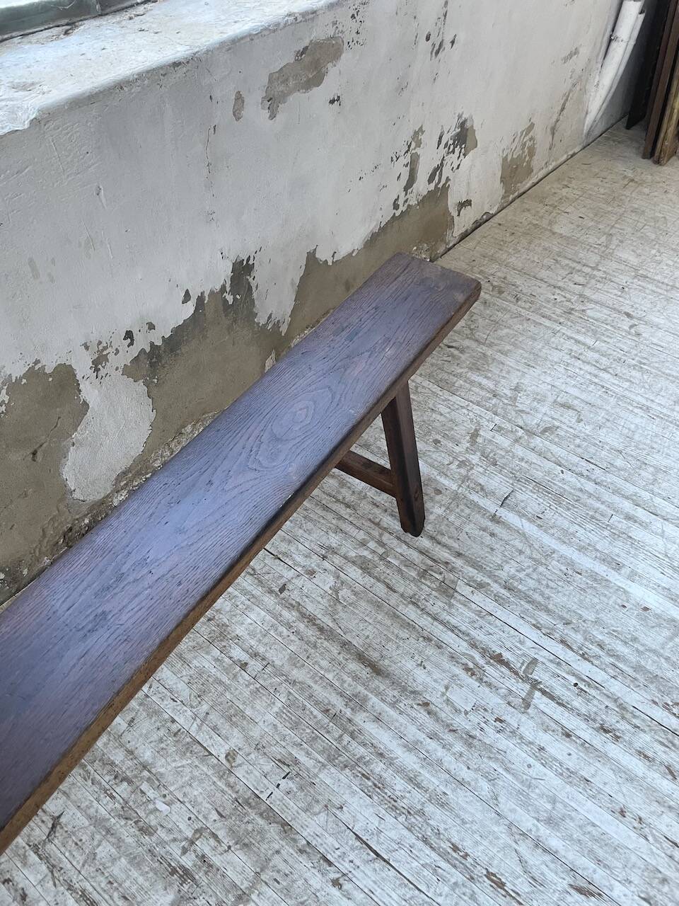 Solid oak bench 230 cm