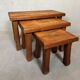 3x brutalist nesting tables – oak