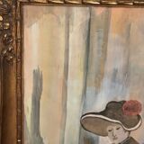 Grande Aquarelle Encadrée - Une Élégante - Signée période 1900