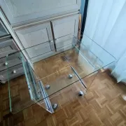 Plexiglass and glass side table