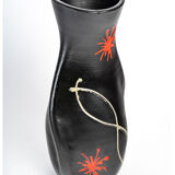 Vase en terre cuite peint, design 1950-1960