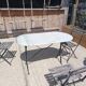 Table bistrot pieds fonte et plateau marbre