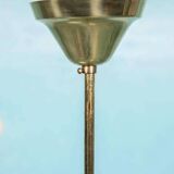 Suspension Midmod suédoise années 50, lampe vintage en opaline