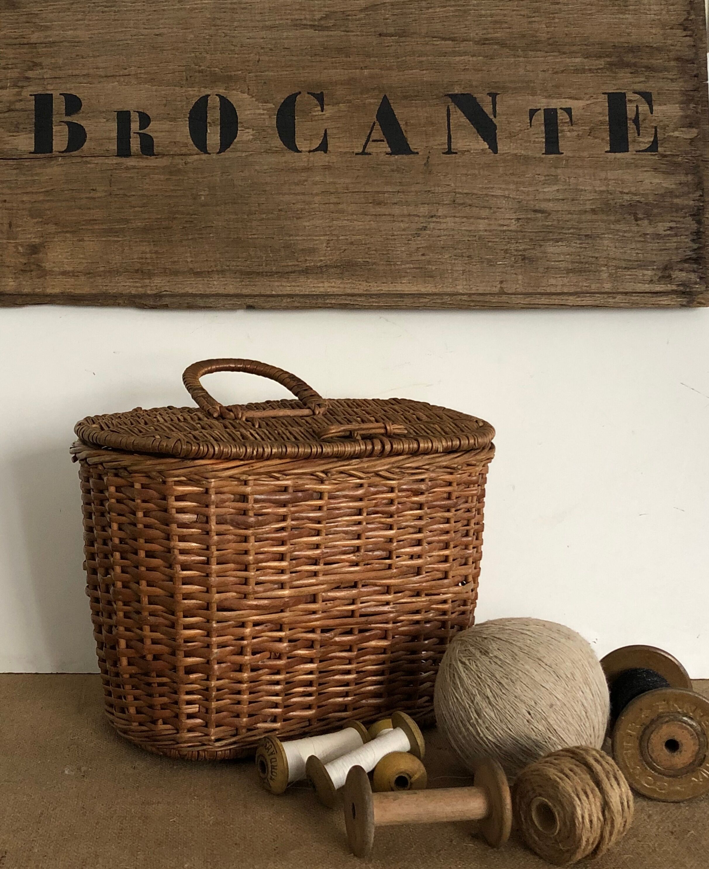 Old woven wicker basket