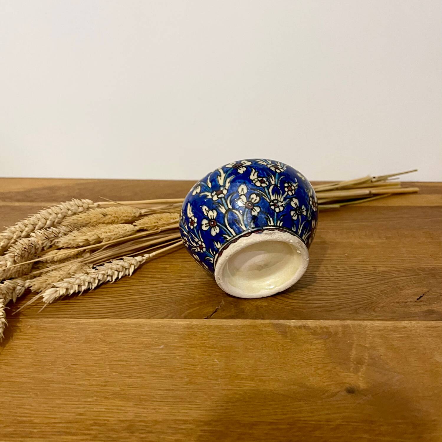 Glazed ceramic ball vase