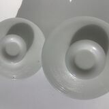 Set 2 hermetic jars white opal glass