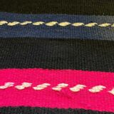 Romanian vintage carpet with stripes, made by hand in wool