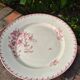 Antique plate – Opaque porcelain from Gien – Fuchsia pink decoration