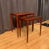 Pair of rosewood tables 64 B, designed by Erik Riisager Hansen, Haslev Møbelsnedkeri, Denmark, 196