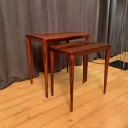 Pair of rosewood tables 64 B, designed by Erik Riisager Hansen, Haslev Møbelsnedkeri, Denmark, 196