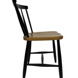 Vintage set of four -bar chair made of black lacquered wood - 1960s