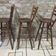 3 vintage wooden bar stools from the 60s/70s with a bistro spirit.