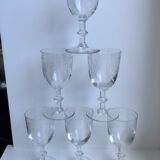 Set of 6 molded glass wine glasses, 20-30s