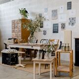 Industrial Cream Stool