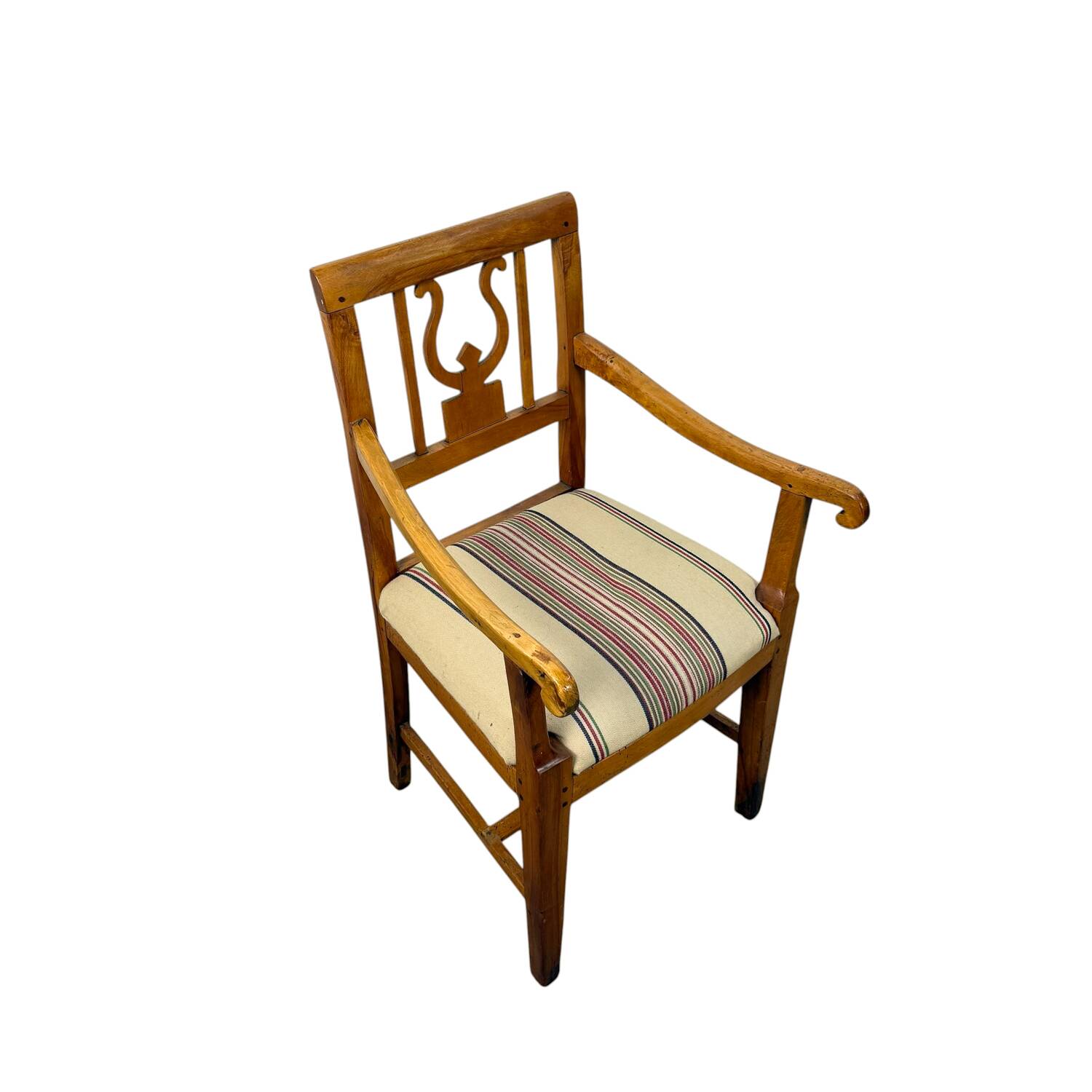 Dutch Empire Lyre Back Armchair in Cherrywood