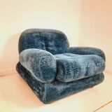 Pair of armchair - vintage - 1960s / 70s - petrol blue color.