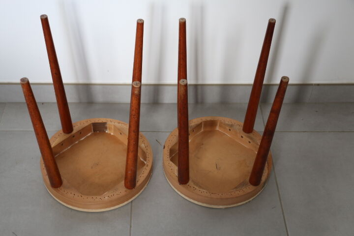 Pair baumann stools to cover