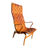 Cognac leather Eva chair by Bruno Mathsson