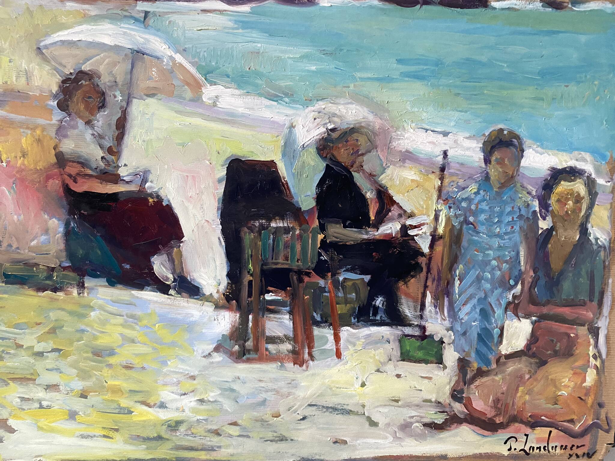 Family portrait signed Patrice Landauer