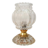 Art Deco glass and brass table lamp