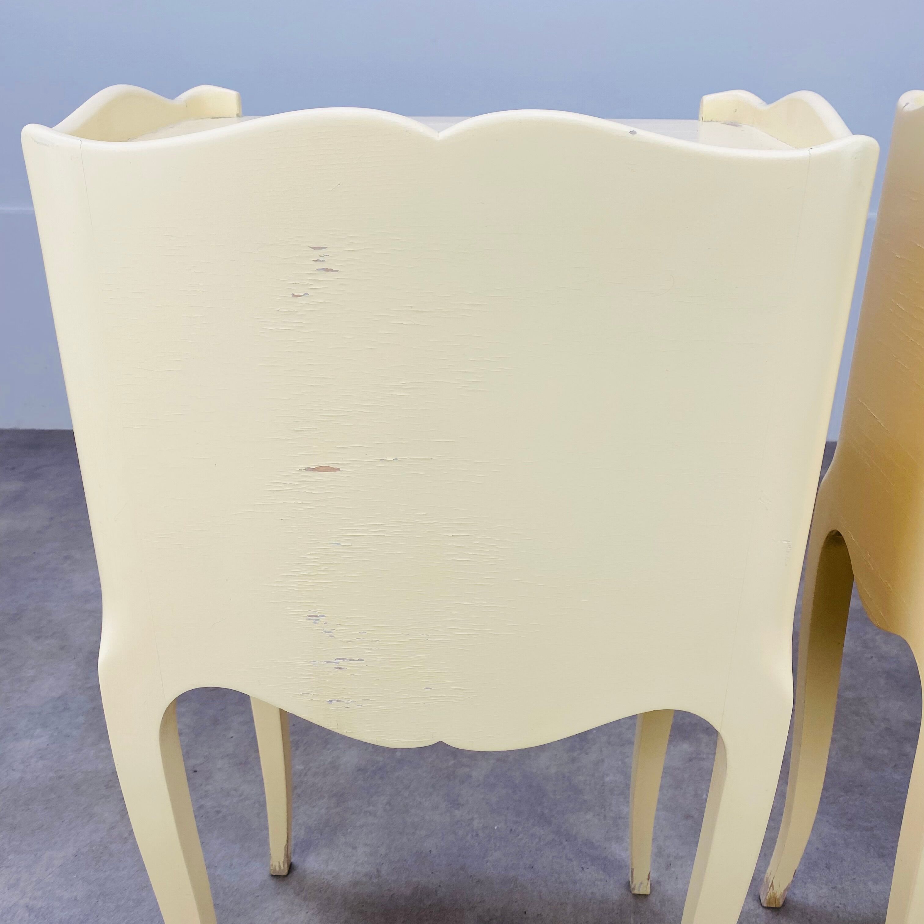 Pair of bedside tables Louis XV style white